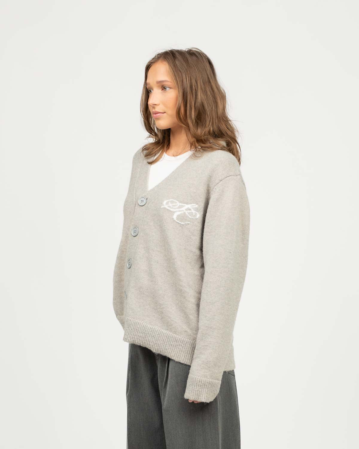 Strickjacke hellgrau